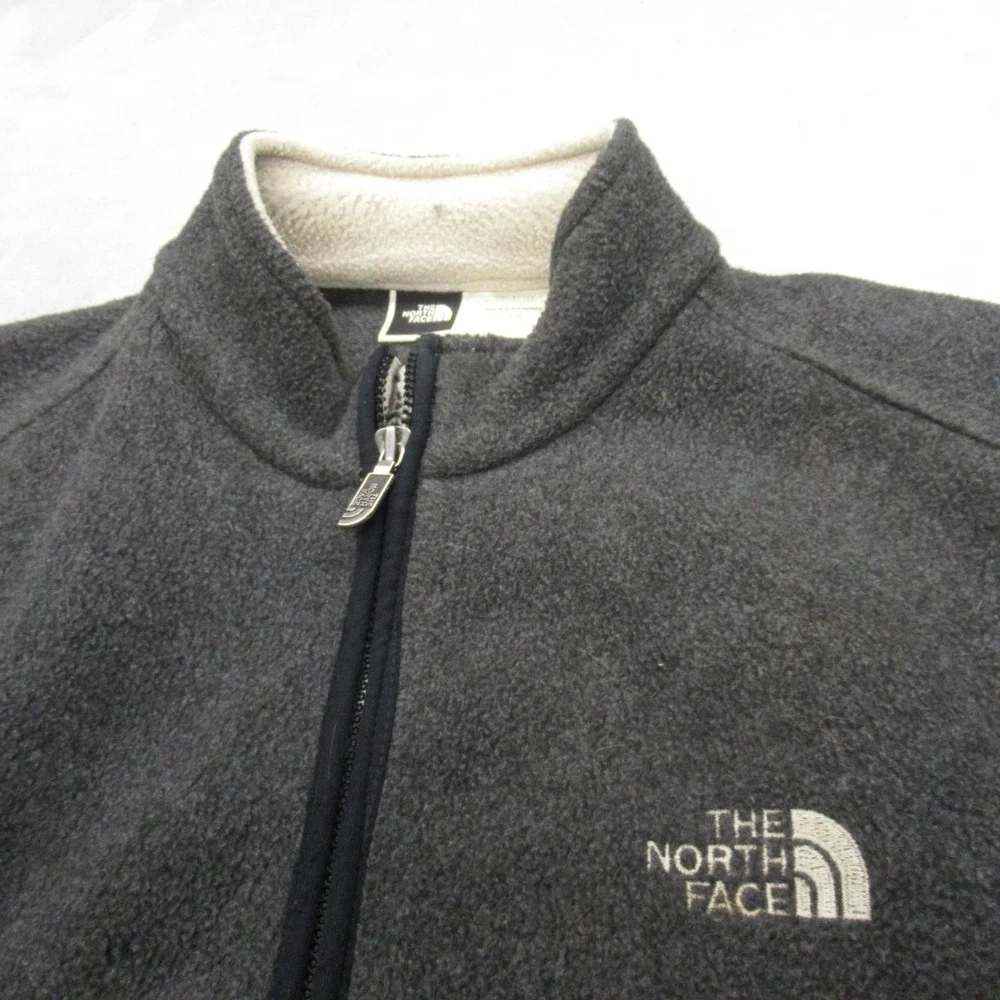 The North Face Vest Mens Large Gray Pockets‎ Soft Fleece Full Zip USA Made VTG